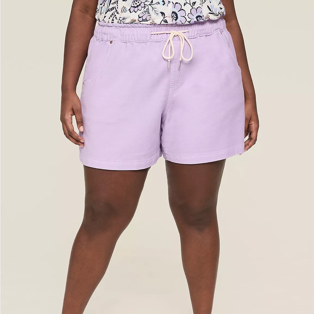 💜 Lane Bryant Pull-On Knit Denim Shorts – Crocus Petal 💜